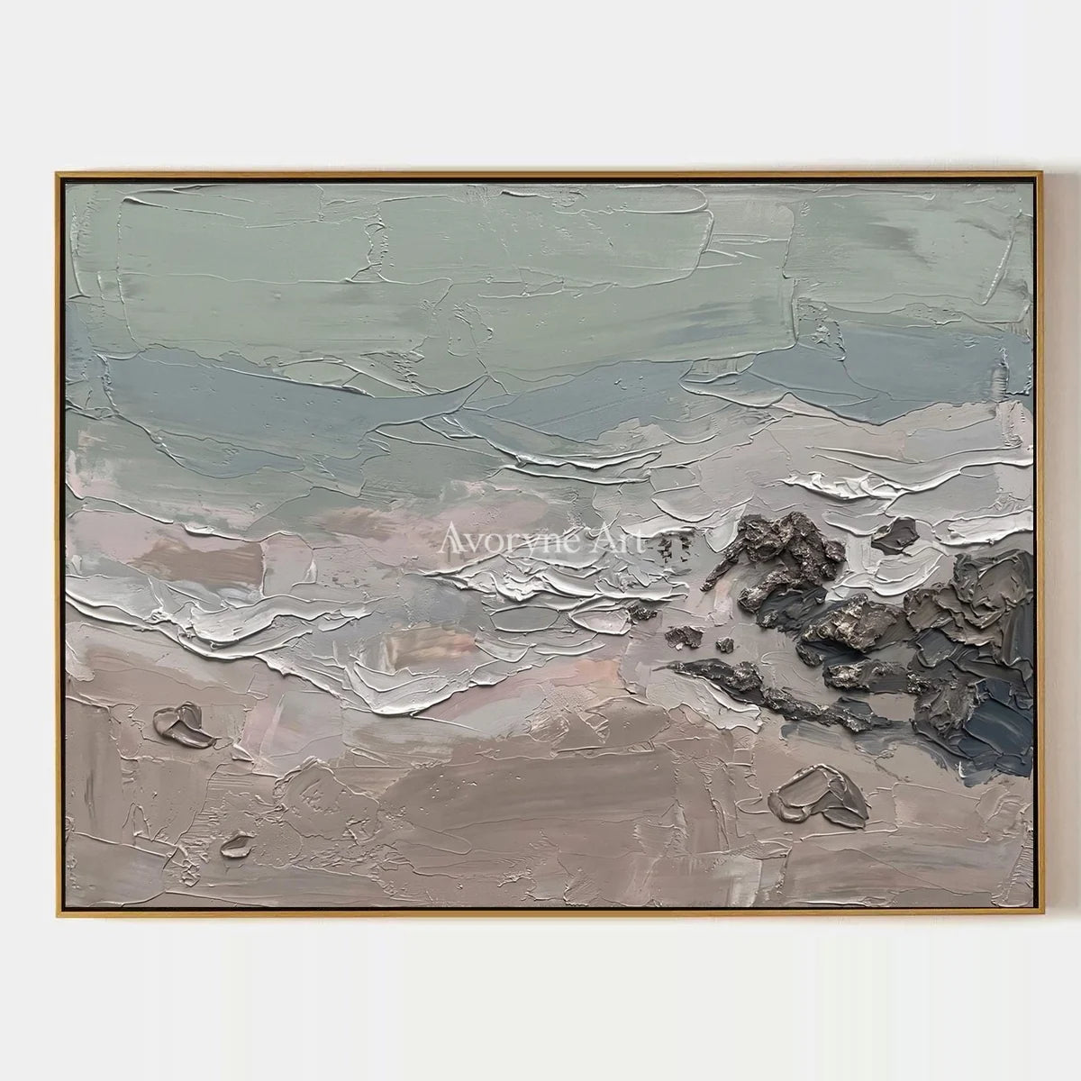 Restful Horizon, hand-painted coastal landscape wall art by Rafael Duarte