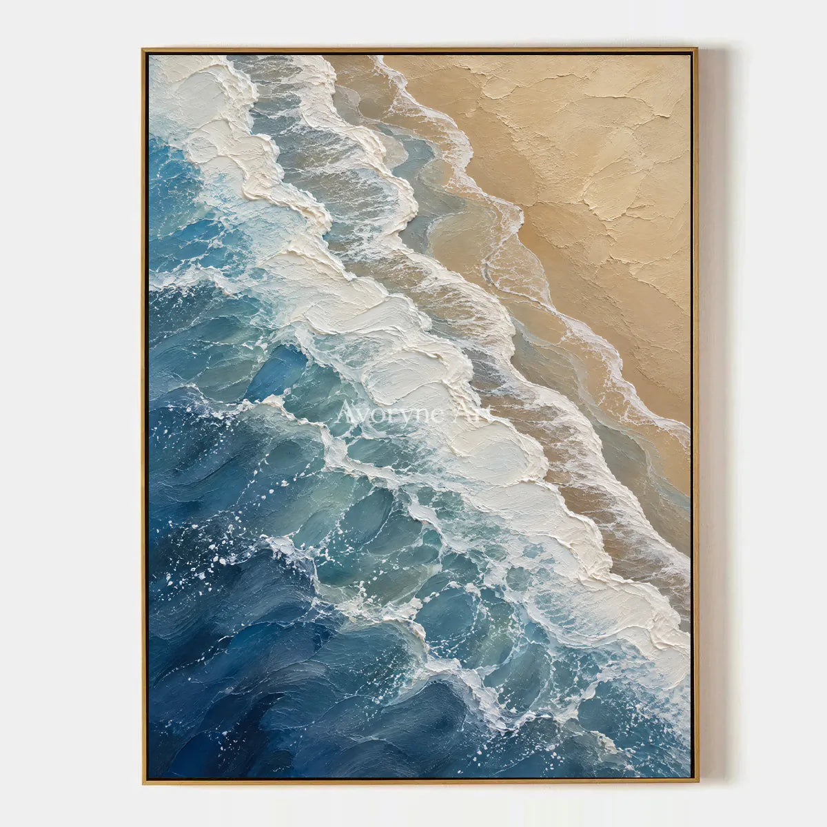 Blue Approach: Coastal Wave Texture Wall Art — primary
