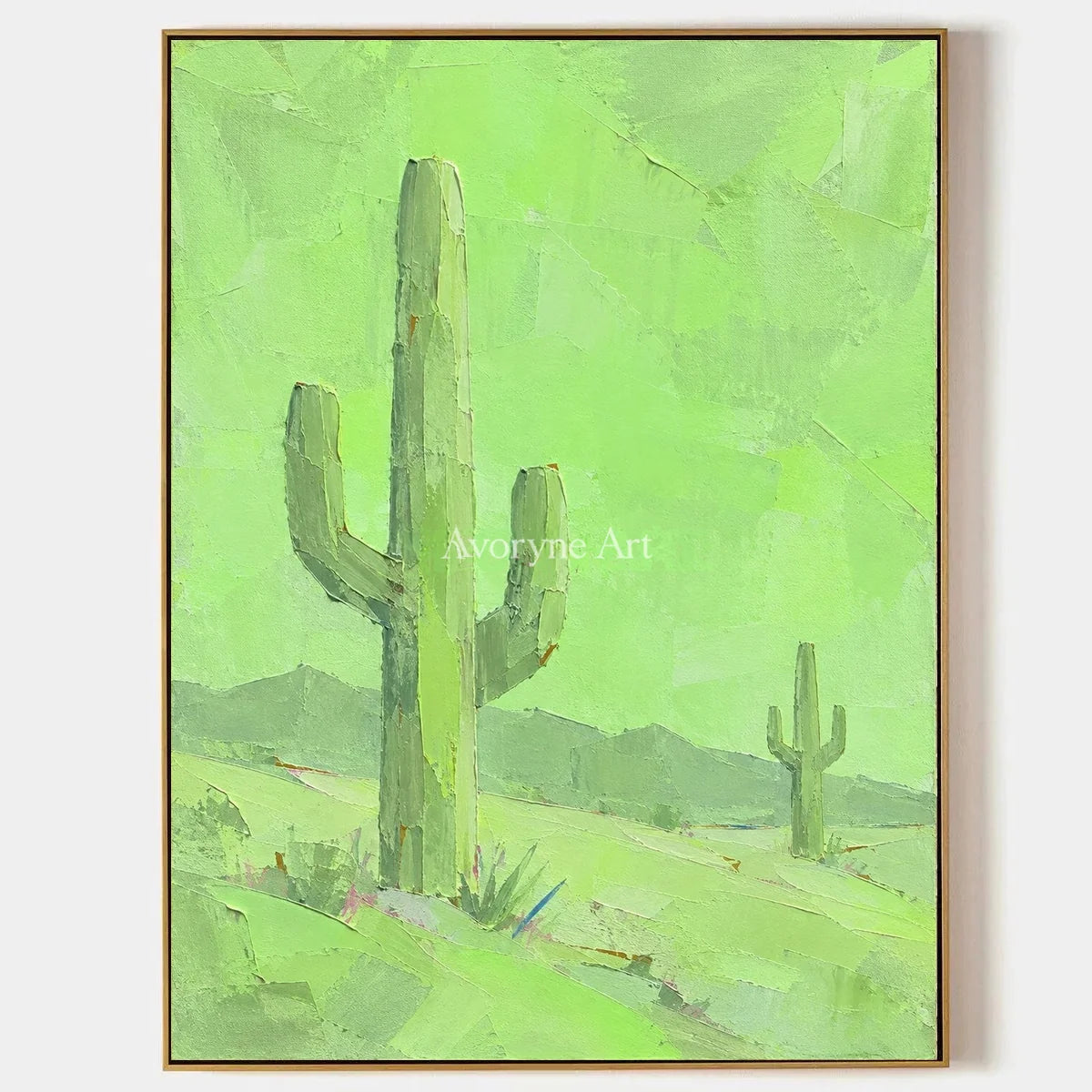 Still Passage, hand-painted color block landscape wall art by Diego Morales