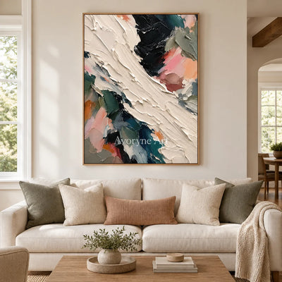 Wild Crossing: Colorful Abstract Impasto Wall Art — villa wood