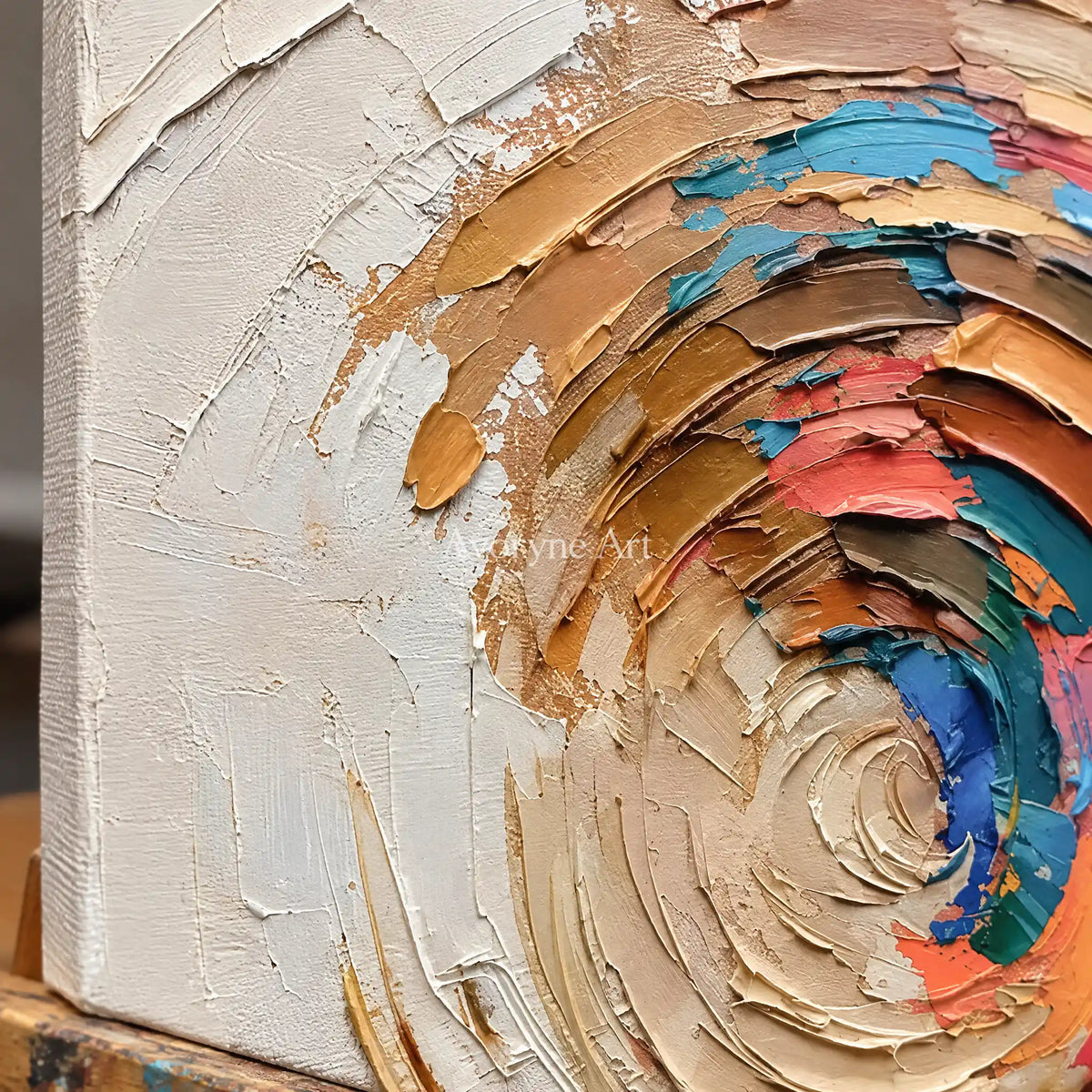 Aster Mist: Colorful Arc Texture — detail easel