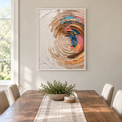 Aster Mist: Colorful Arc Texture — dining white