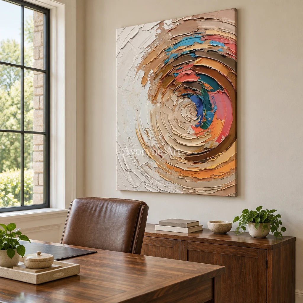 Aster Mist: Colorful Arc Texture — office frameless