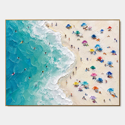 Summer Above: Colorful Beach Landscape Wall Art — primary