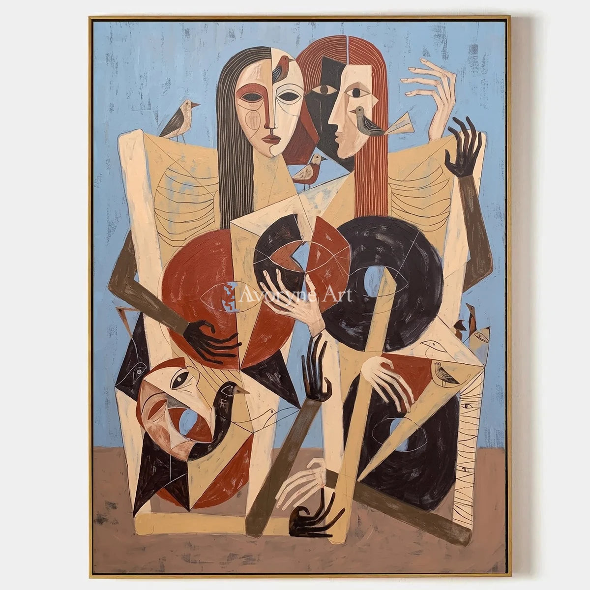 Faint Memory, hand-painted colorful figure wall art by Daniel Kowalski