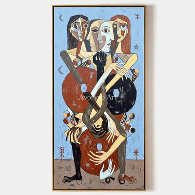Faint Prelude, hand-painted colorful figure wall art by Daniel Kowalski