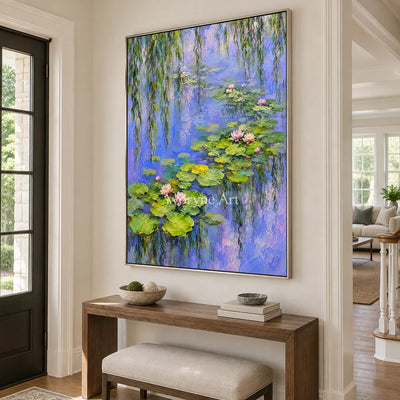 Willow Pool: Colorful Garden Pond Wall Art — entry silver