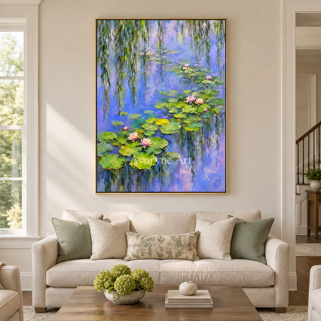 Willow Pool: Colorful Garden Pond Wall Art — living gold