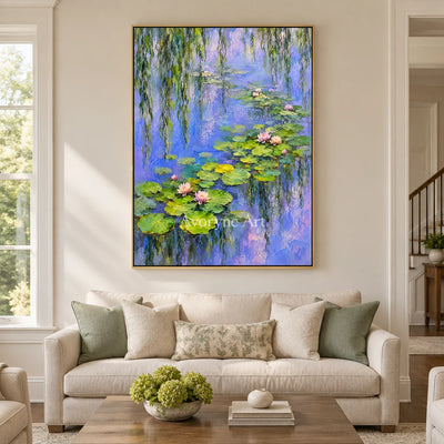 Willow Pool: Colorful Garden Pond Wall Art — living gold