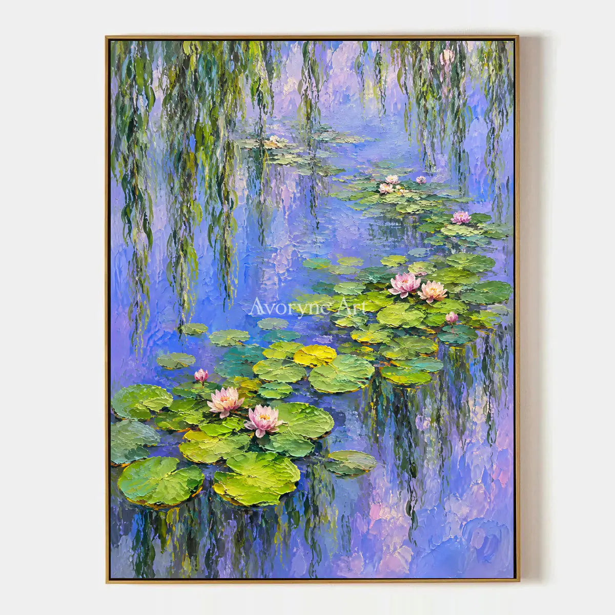 Willow Pool: Colorful Garden Pond Wall Art — primary