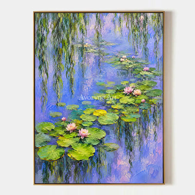 Willow Pool: Colorful Garden Pond Wall Art — primary