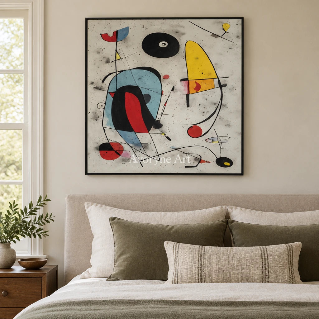 Aster Current: Colorful Geometry Art — bedroom black