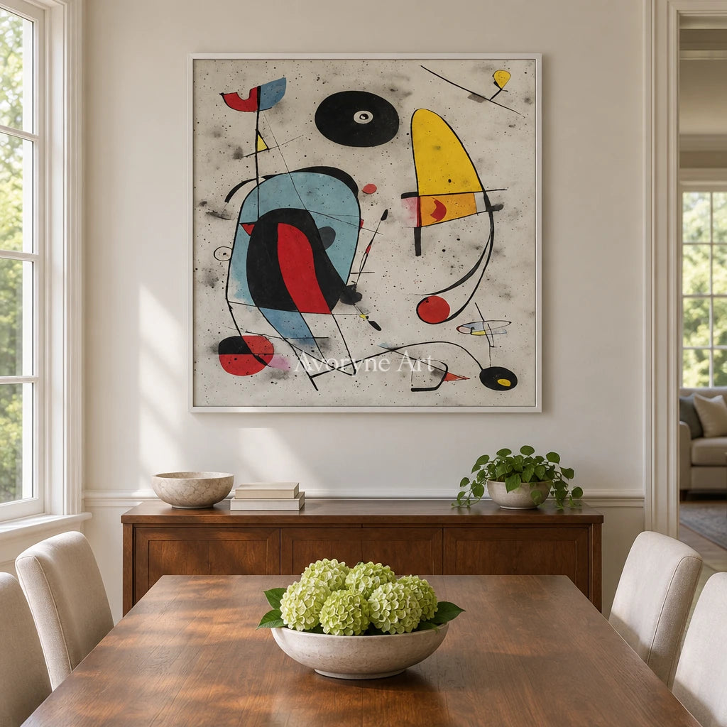 Aster Current: Colorful Geometry Art — dining white
