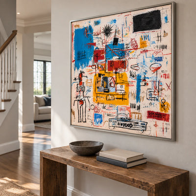 Urban Signal: Colorful Graffiti Abstract Wall Art — entry silver
