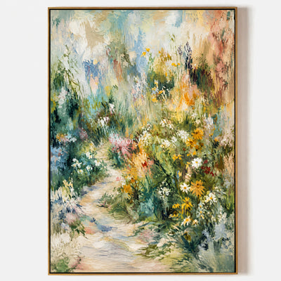 Meadow Passage: Colorful Green Garden Path Wall Art — primary
