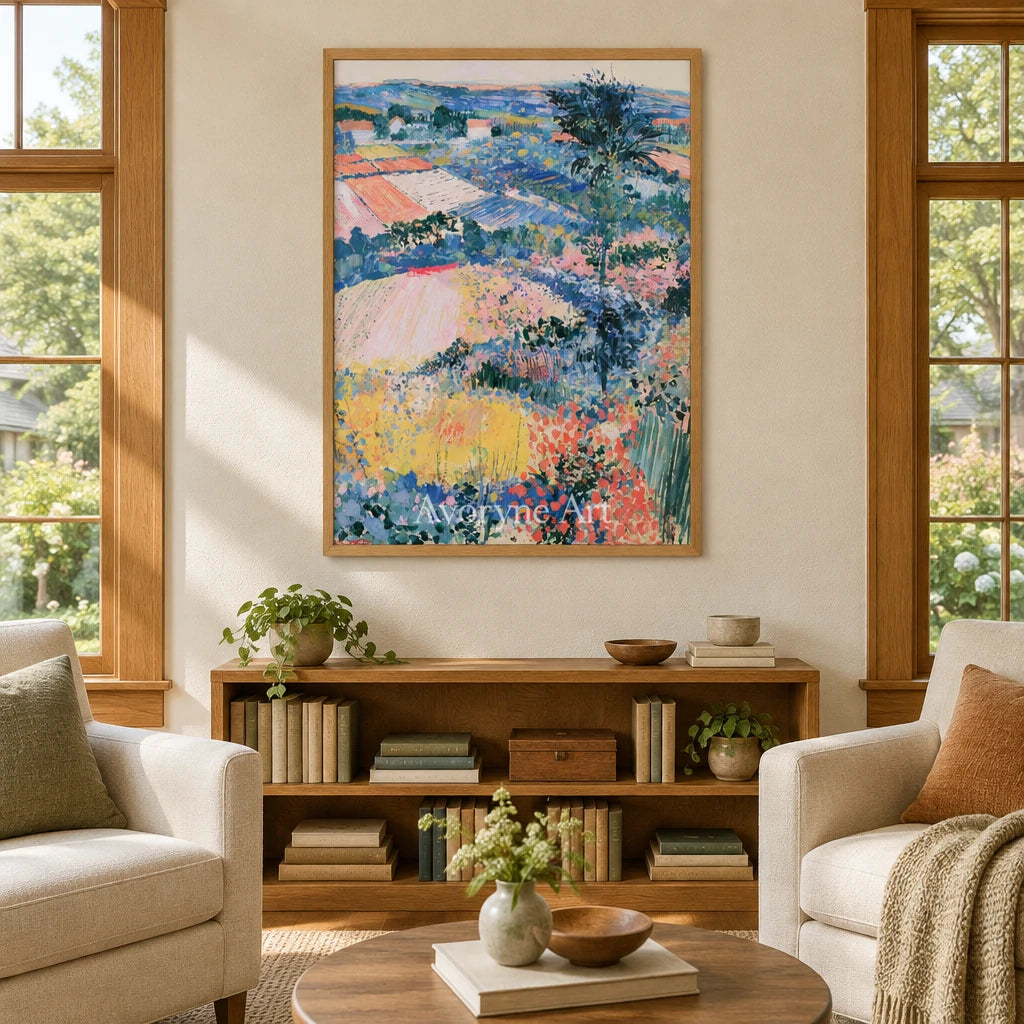 Ivory Winding Cadence: Colorful Hillside Art — villa wood