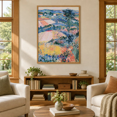 Ivory Winding Cadence: Colorful Hillside Art — villa wood