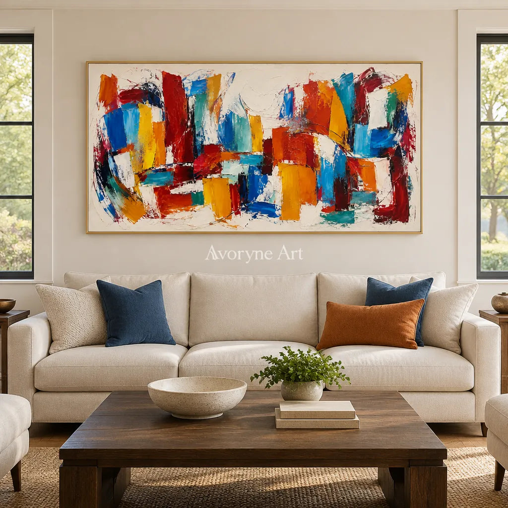 Bright Interplay: Colorful Knife Abstract Wall Art — living gold