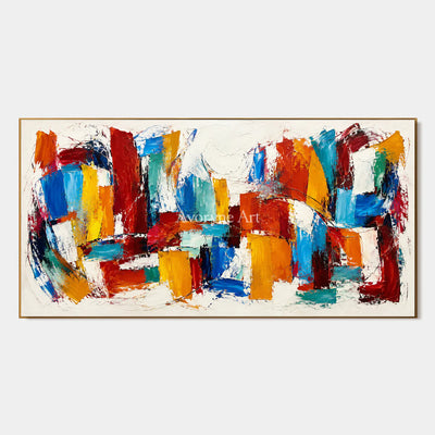 Bright Interplay: Colorful Knife Abstract Wall Art — primary