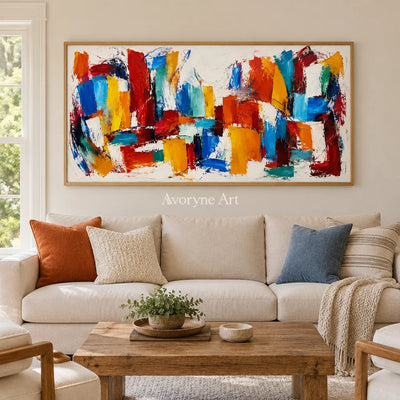 Bright Interplay: Colorful Knife Abstract Wall Art — villa wood