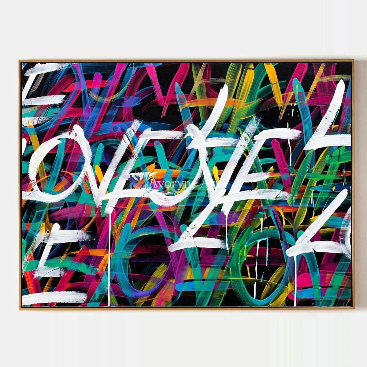 Hidden Verse, hand-painted colorful love wall art by Caleb Monroe