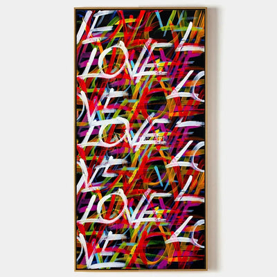 Hidden Story, hand-painted colorful love wall art by Caleb Monroe