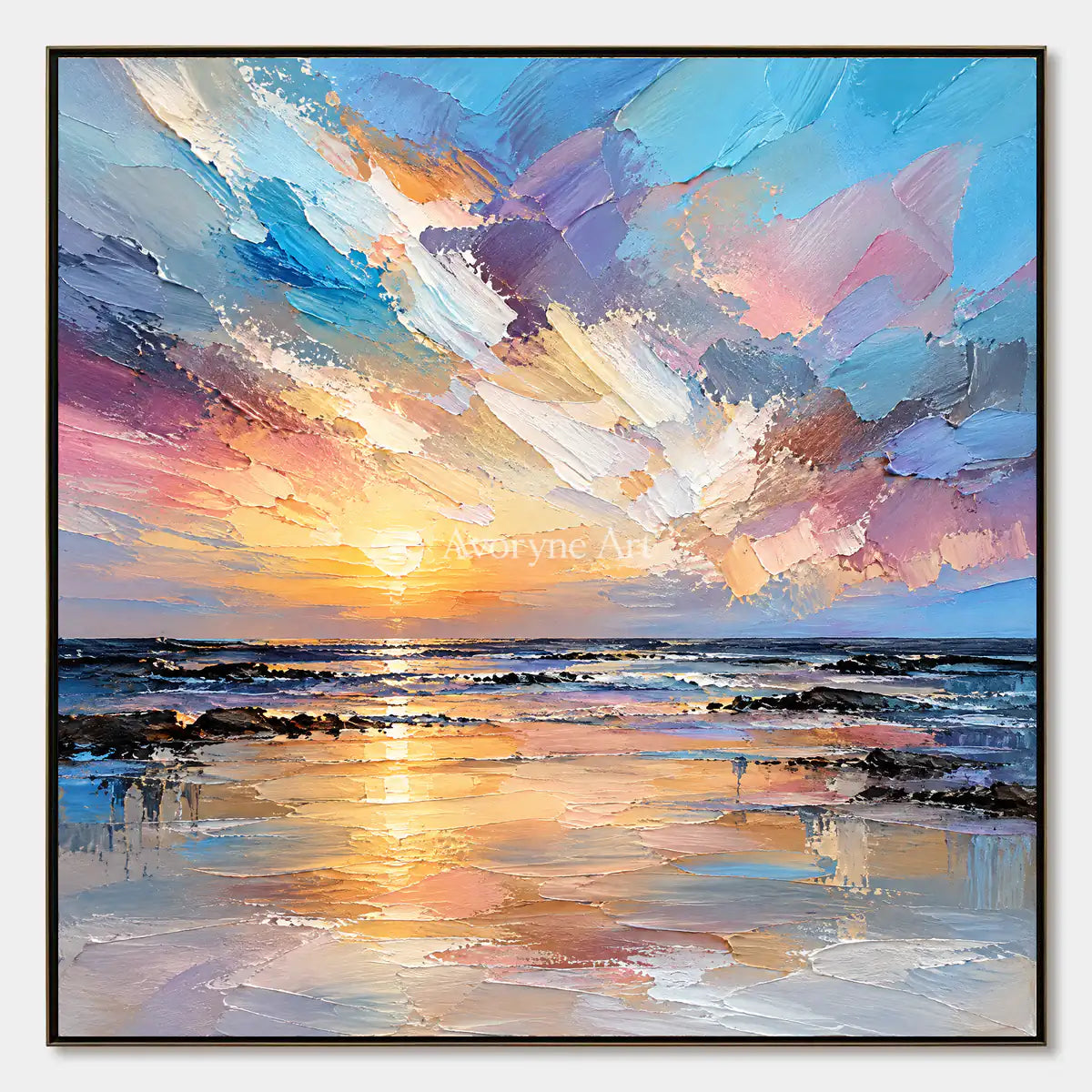 Violet Sundown: Colorful Ocean Sunset Wall Art — primary