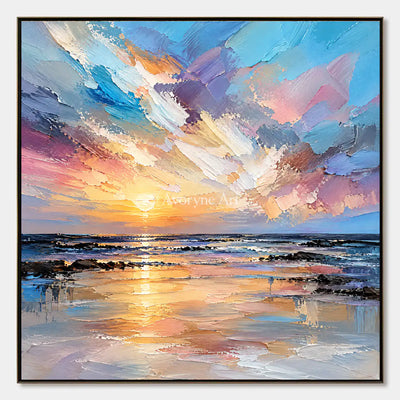 Violet Sundown: Colorful Ocean Sunset Wall Art — primary