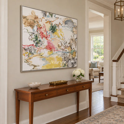 Ivory Painted Cadence: Colorful Organic Lines — entry silver