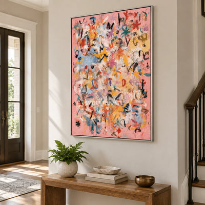 Candy Scribble: Colorful Pink Graffiti Wall Art — entry silver