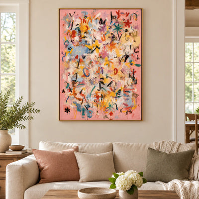 Candy Scribble: Colorful Pink Graffiti Wall Art — living gold
