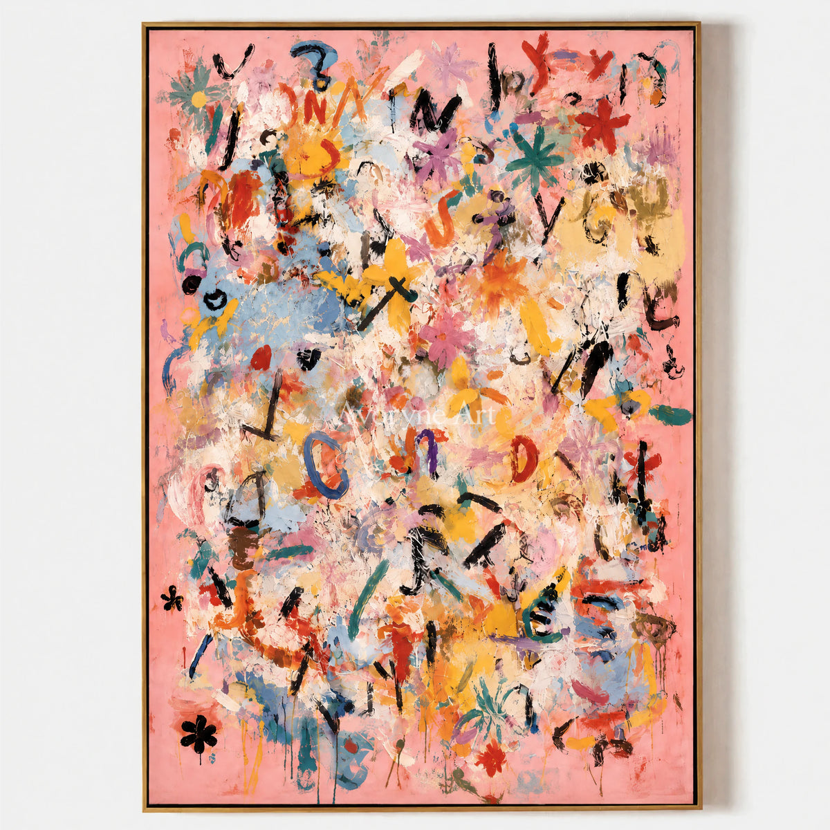 Candy Scribble: Colorful Pink Graffiti Wall Art — primary