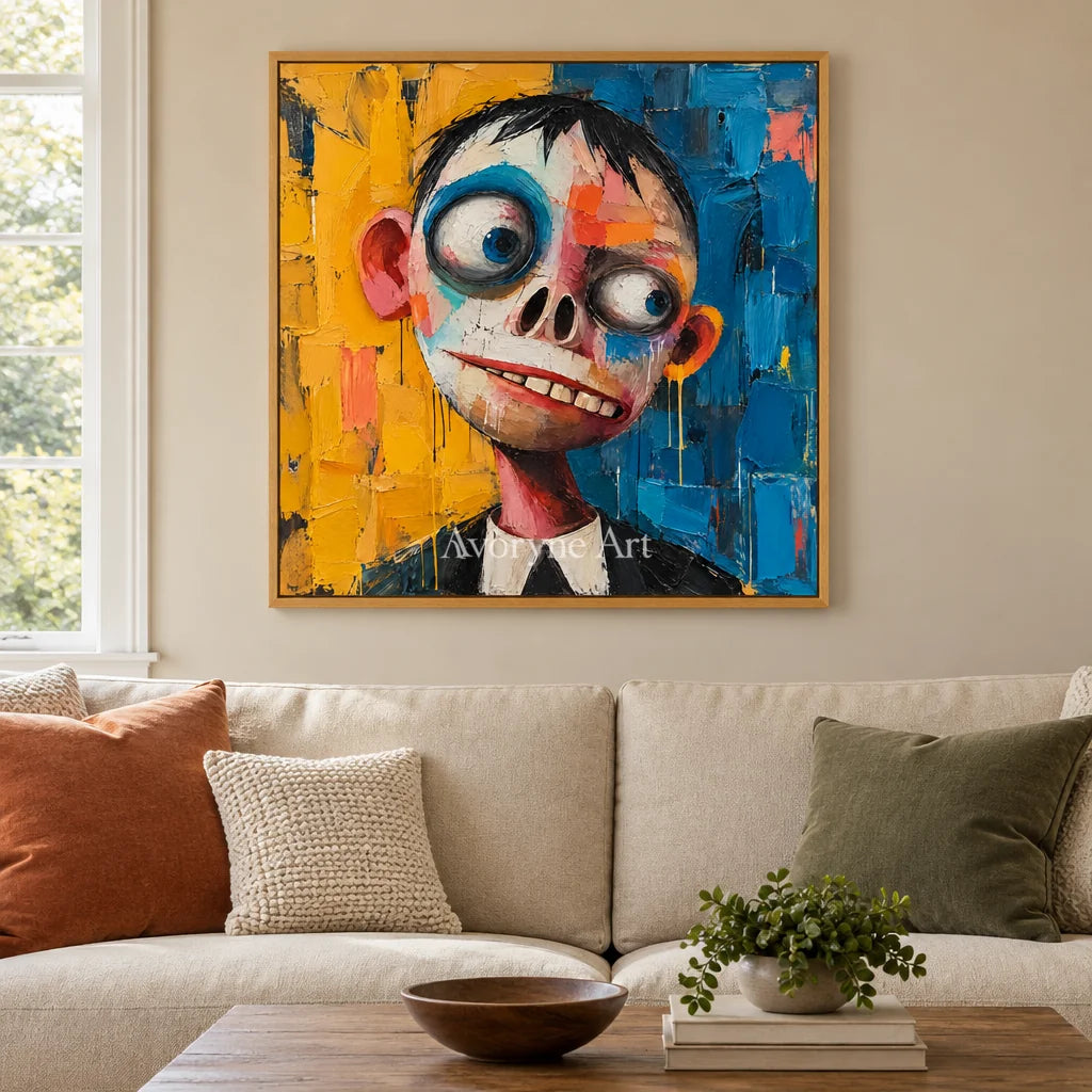 Wide-Eyed Wonder: Colorful Pop Character Wall Art — villa wood