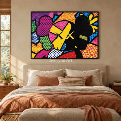 Ivory Tender Memory: Colorful Pop Face Art — bedroom black