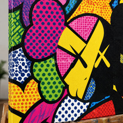 Ivory Tender Memory: Colorful Pop Face Art — detail easel