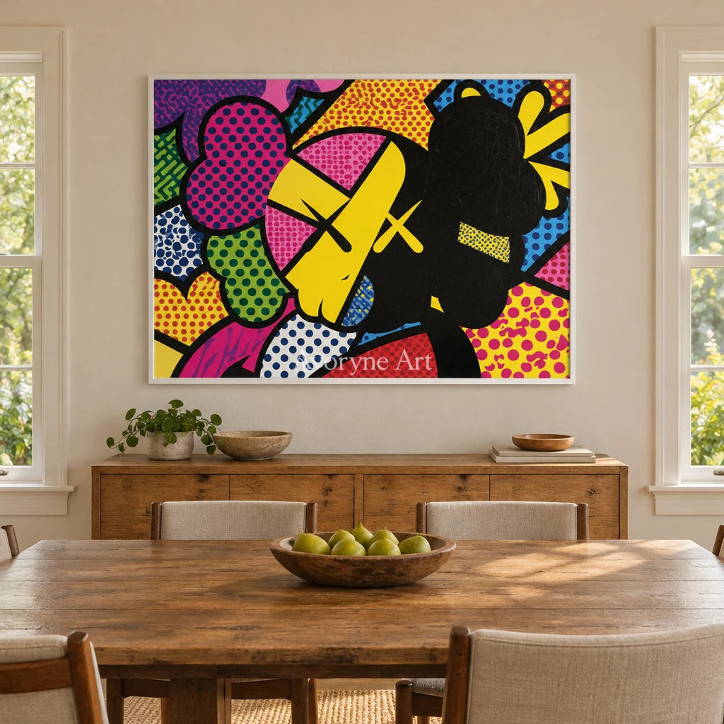 Ivory Tender Memory: Colorful Pop Face Art — dining white