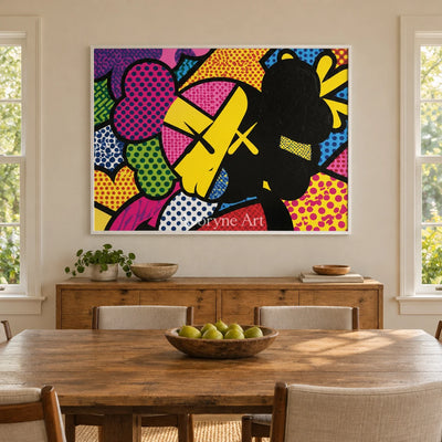 Ivory Tender Memory: Colorful Pop Face Art — dining white