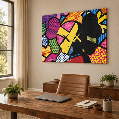 Ivory Tender Memory: Colorful Pop Face Art — office frameless