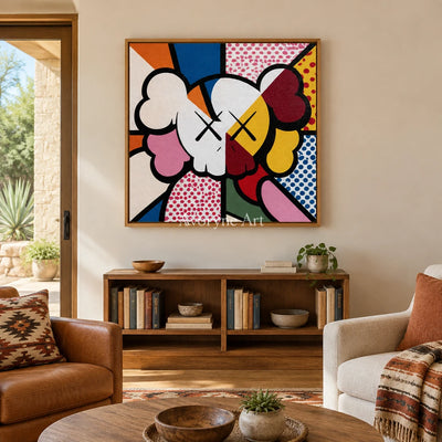 Ivory Tender Solace: Colorful Pop Face Art — villa wood