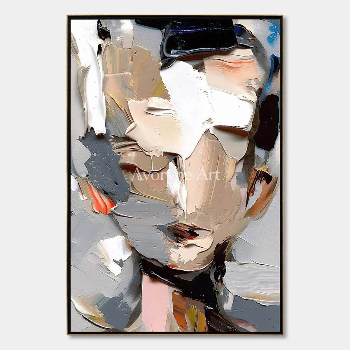 Unspoken Form: Contemporary Abstract Portrait Wall Art - main