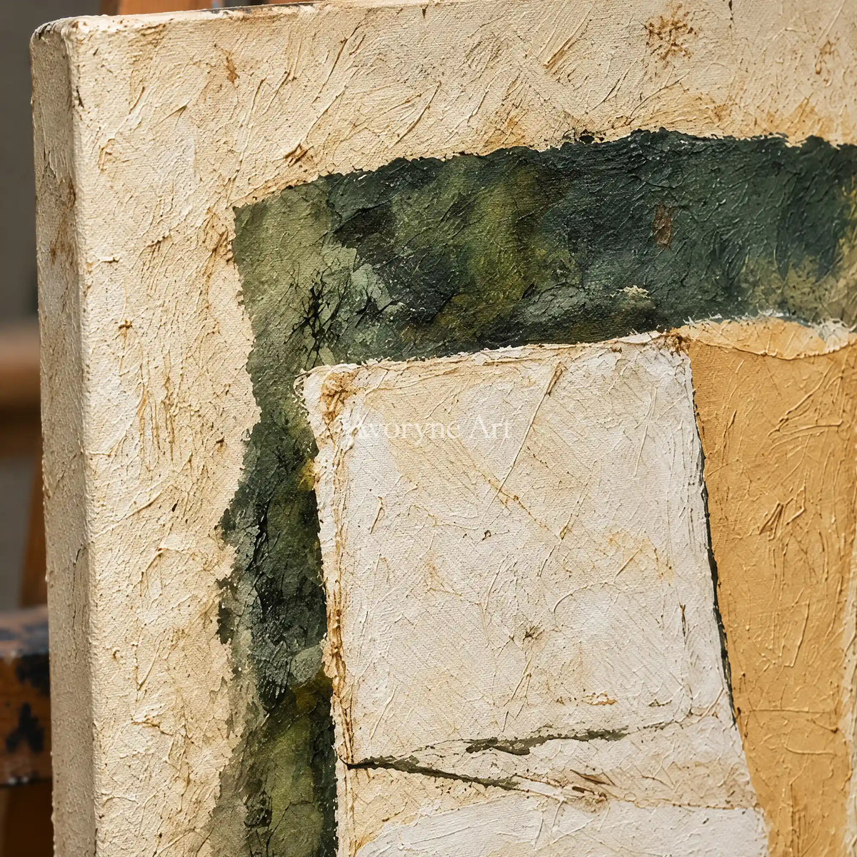 Aster Shore: Cream Color Abstract — detail easel