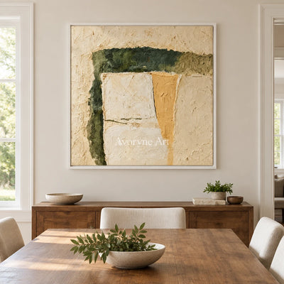 Aster Shore: Cream Color Abstract — dining white