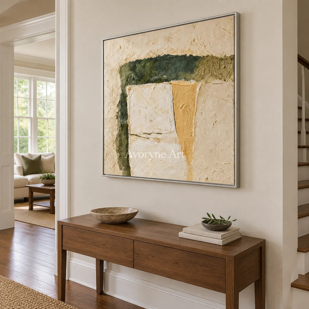 Aster Shore: Cream Color Abstract — entry silver