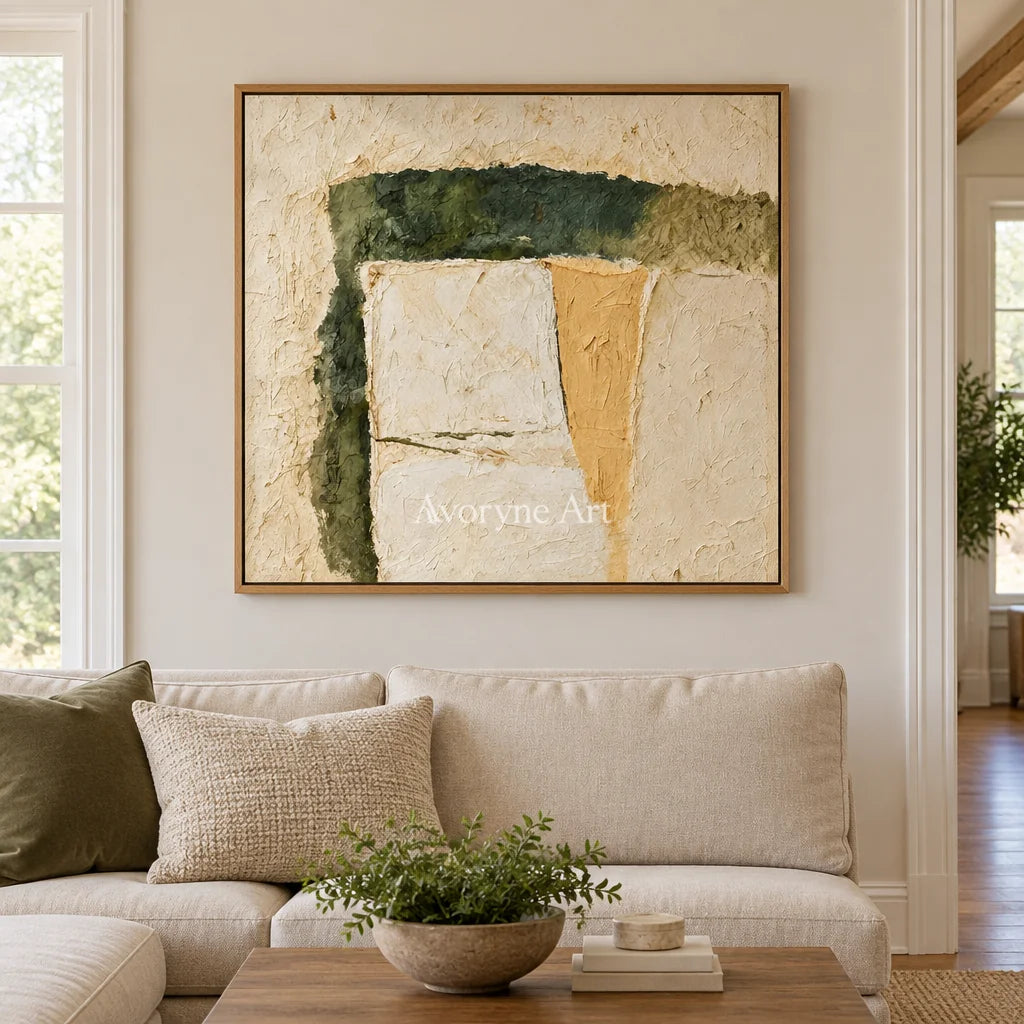 Aster Shore: Cream Color Abstract — villa wood