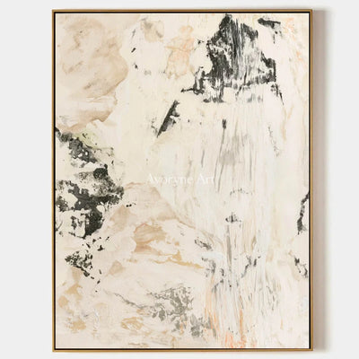Ivory Painted Trace: Cream Gesture Art — primary