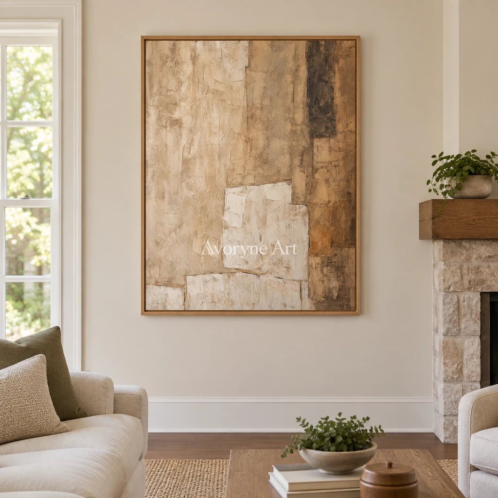 Aster Azure: Cream Layered Relief — villa wood