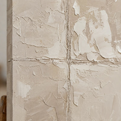 Aster Ochre: Cream Layered Relief — detail easel