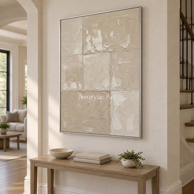 Aster Ochre: Cream Layered Relief — entry silver