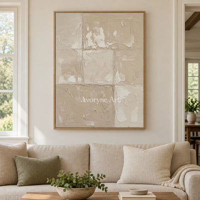 Aster Ochre: Cream Layered Relief — villa wood