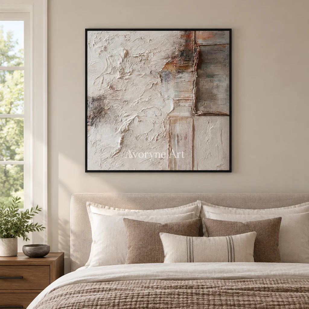 Aster Inlet: Cream Layered Relief — bedroom black
